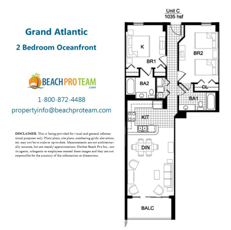 Grand Atlantic Floor Plan C - 2 Bedroom Oceanfront